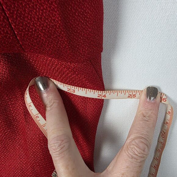 Lauren Ralph Lauren Victorian Jacket Red Linen Size 16W Twee Academia Corporate - Picture 5 of 6